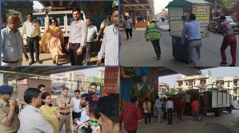 हरिद्वार: फ्लाईओवर के नीचे और पटरी मार्ग से अतिक्रमण हटाया गया