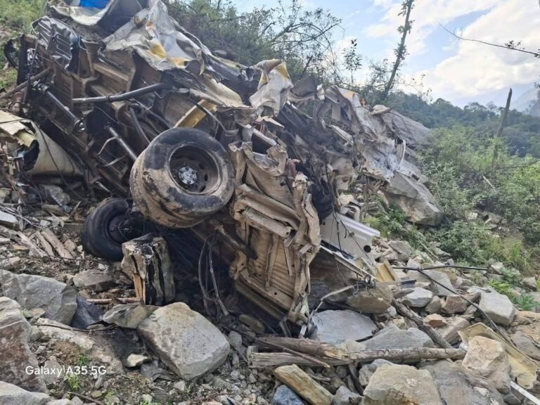डोलिया देवी मंदिर के पास टेंपो ट्रैवलर दुर्घटनाग्रस्त, चालक की मौत