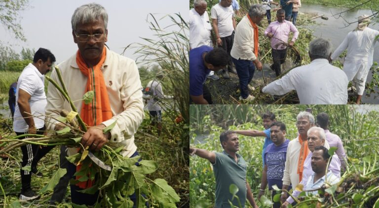 बाणगंगा घाट पर स्वच्छता अभियान की अलख, सांसद त्रिवेंद्र सिंह रावत बने प्रेरणा स्रोत