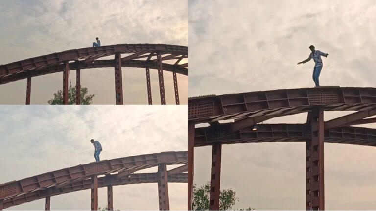 गंगनहर पुल पर युवक का खतरनाक स्टंट, वीडियो वायरल होने पर पुलिस जांच में जुटी