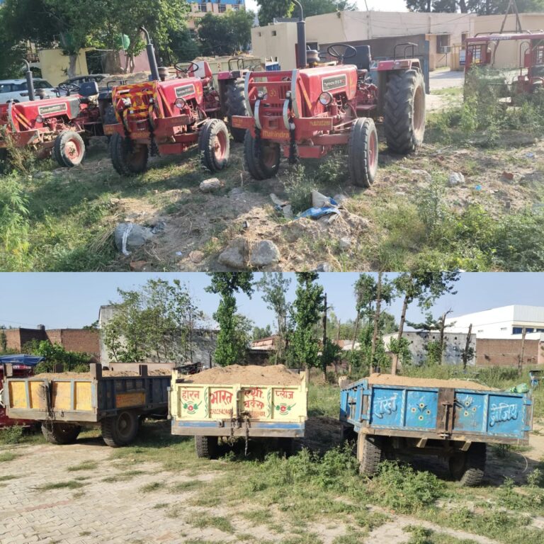 रानीपुर कोतवाली पुलिस की सख्त कार्यवाही — अवैध खनन में तीन ट्रैक्टर-ट्रॉली सीज
