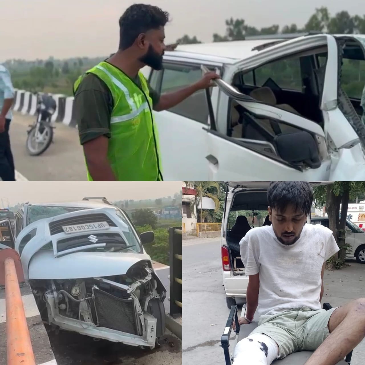हरिद्वार-दिल्ली हाईवे पर भीषण हादसा, वेगनआर डिवाइडर से टकराई – दो गंभीर घायल