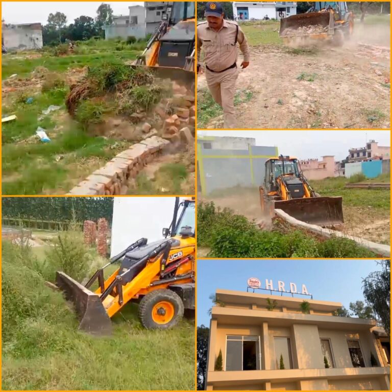 अवैध कॉलोनियों पर गरजा एचआरडीए का बुलडोजर, माफियाओं में मचा हड़कंप