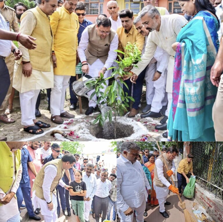 “एक पेड़ माँ के नाम” अभियान में शामिल हुए मुख्यमंत्री धामी, स्वच्छता का भी दिया संदेश