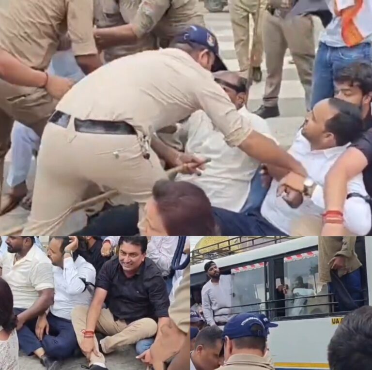 हरिद्वार में गरमाया सियासी पारा: ‘विकास संकल्प पर्व’ में शामिल होने पहुंचे सीएम धामी का कांग्रेसियों ने काली पट्टी बांधकर किया विरोध, पुलिस ने जत्था दबोचा