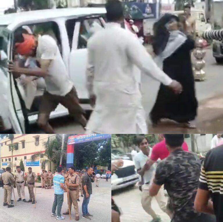 मंगलौर में कार से टकराई कांवड़, बिफरे कांवड़ियों ने परिवार पर बरसाए डंडे, पुलिस ने बचाई जान