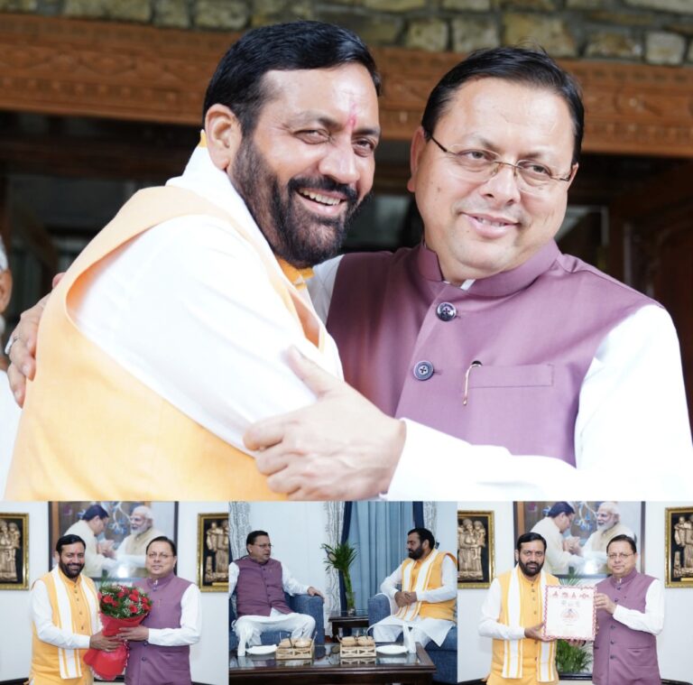 देवभूमि में सौहार्द की नई इबारत: मुख्यमंत्री धामी ने हरियाणा के मुख्यमंत्री नायब सिंह सैनी का किया भव्य स्वागत, साझा हितों पर हुई सकारात्मक चर्चा