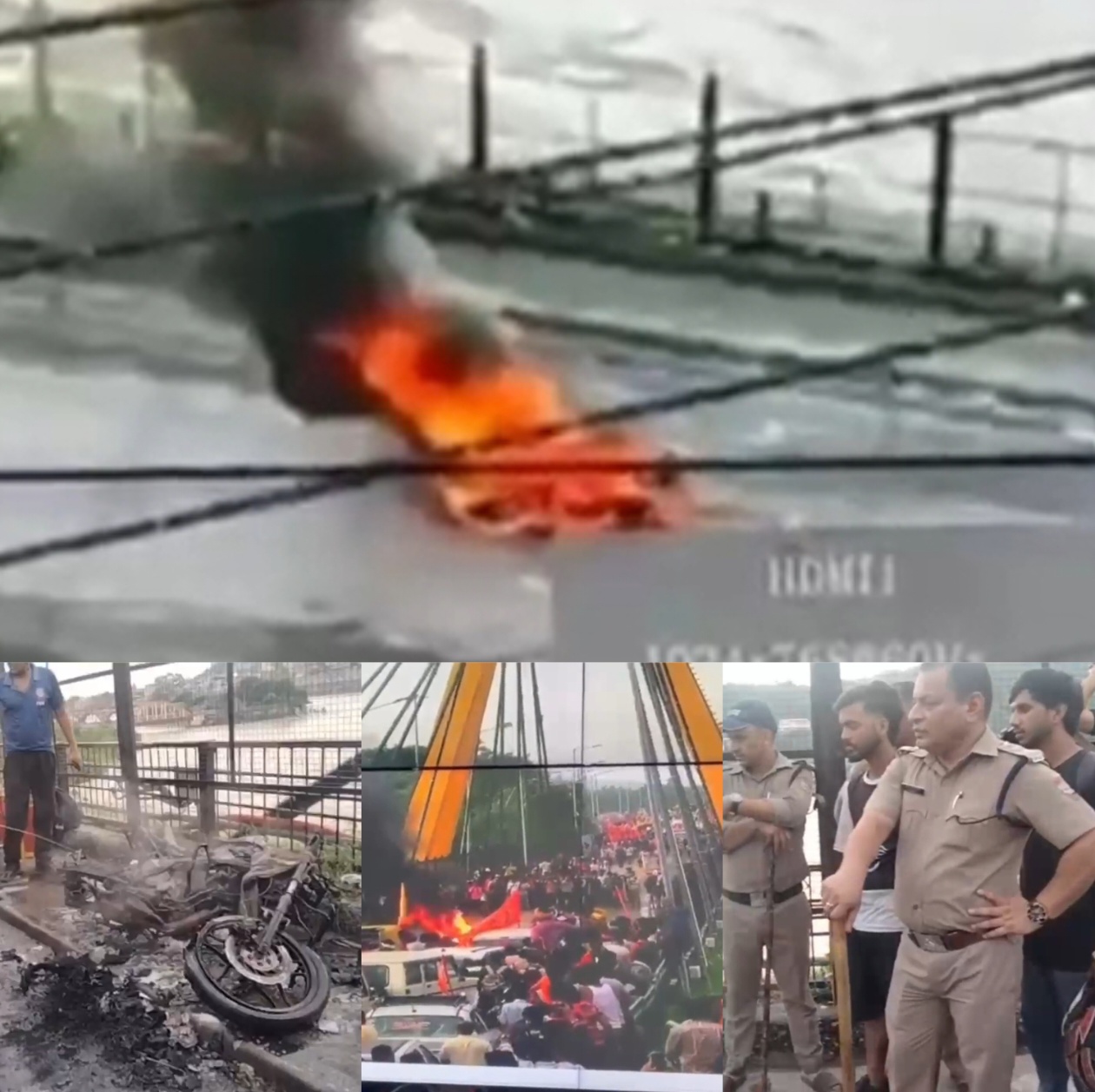 हरिद्वार में चलती बाइक बनी आग का गोला, कांवड़िया ने कूदकर बचाई जान — पुलिस की फुर्ती और फायर ब्रिगेड की मुस्तैदी से टला बड़ा हादसा
