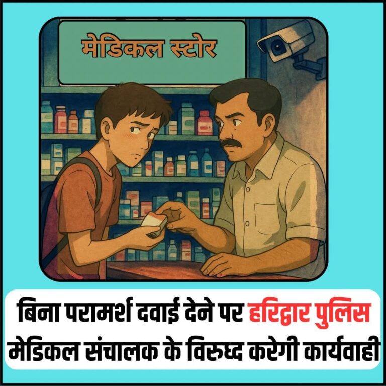 “हरिद्वार पुलिस का नशे के खिलाफ बड़ा एक्शन: मेडिकल स्टोरों पर बढ़ी सख्ती, बिना पर्चे दवा देने वालों पर होगी कठोर कार्रवाई”
