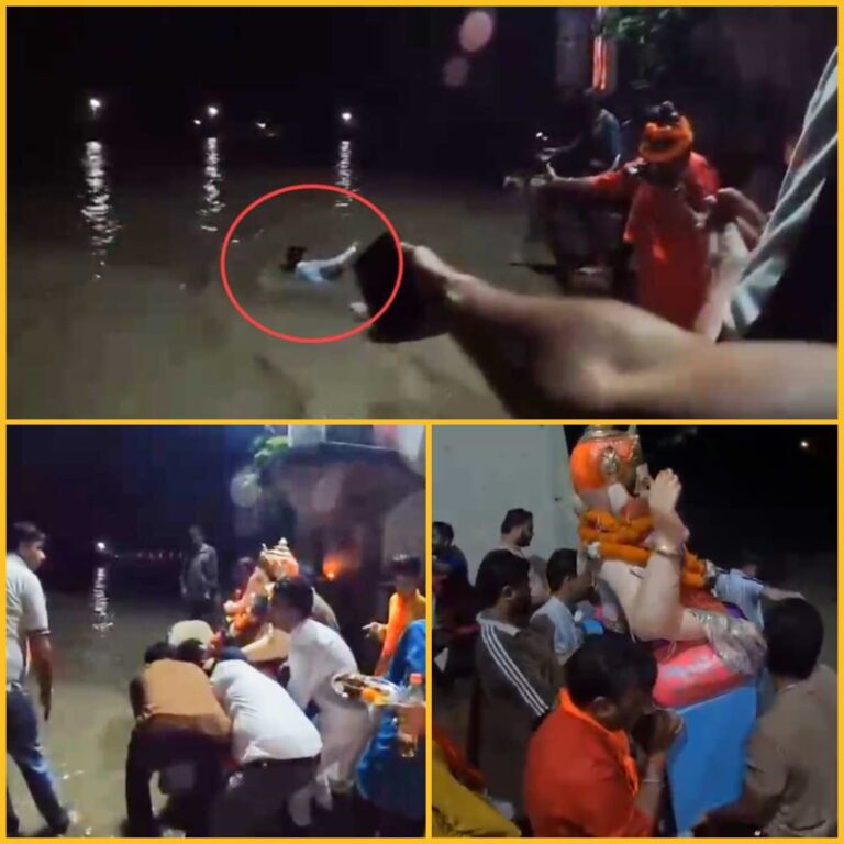 गणपति विसर्जन बना मातम: हरिद्वार के राजघाट पर श्रद्धालु का पैर फिसला, गंगा की लहरों में समा गया 38 वर्षीय युवक – चीख-पुकार के बीच जारी तलाश। वीडियो देखें