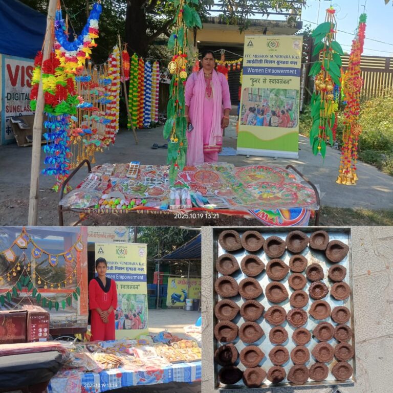 “आईटीसी मिशन ‘सुनहरा कल’ से खिला आत्मनिर्भरता का फूल: जमालपुर कला की महिलाएं फूलों और गोबर से रच रहीं स्वदेशी सृजन, स्वच्छता और समृद्धि की अनोखी कहानी”