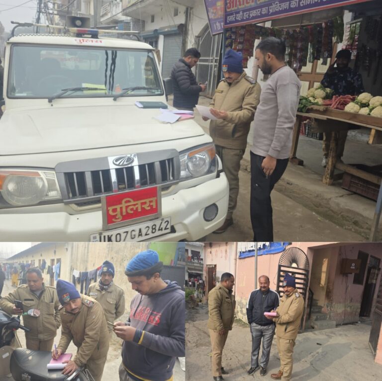 “बिना सत्यापन किरायेदारों पर पुलिस का शिकंजा: बहादराबाद में SSP के आदेश पर बड़ा अभियान, 200 लोगों की जांच, 7 मकान मालिकों पर ₹70 हजार का भारी जुर्माना”