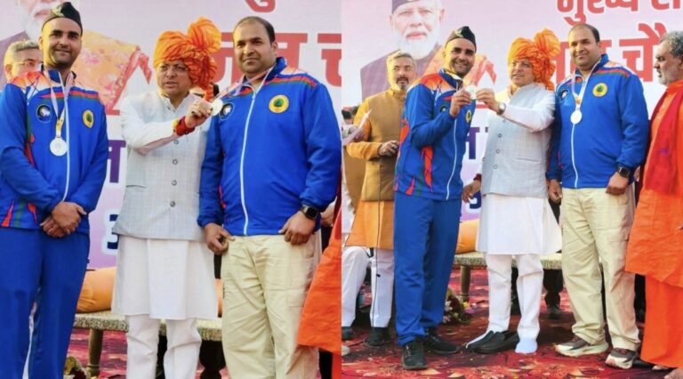 “वर्ल्ड कप में भारत को सिल्वर दिलाने वाले सूरज–नवनीत का हरिद्वार में भव्य सम्मान, मुख्यमंत्री पुष्कर सिंह धामी ने पहनाया मेडल, गूंजा ‘उत्तराखंड का गौरव’”