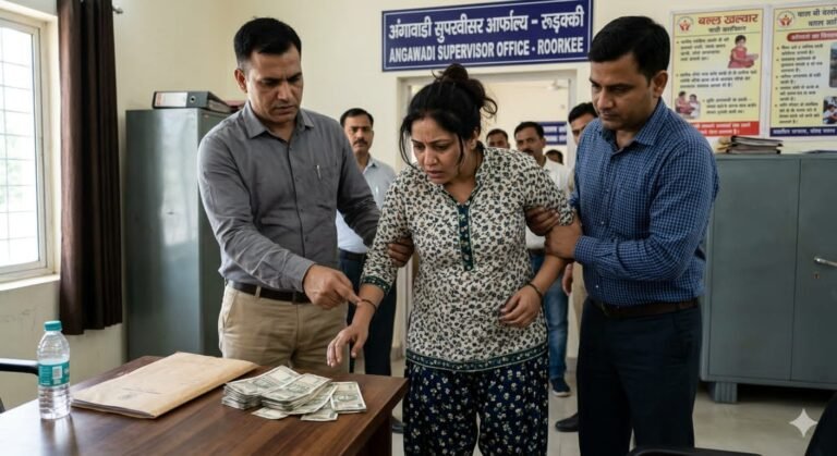 “रुड़की में रिश्वतखोरी पर विजिलेंस का बड़ा वार: आंगनबाड़ी सुपरवाइजर राखी सैनी 50 हजार लेते रंगे हाथ गिरफ्तार, पदोन्नति के नाम पर हो रहा था खेल उजागर”