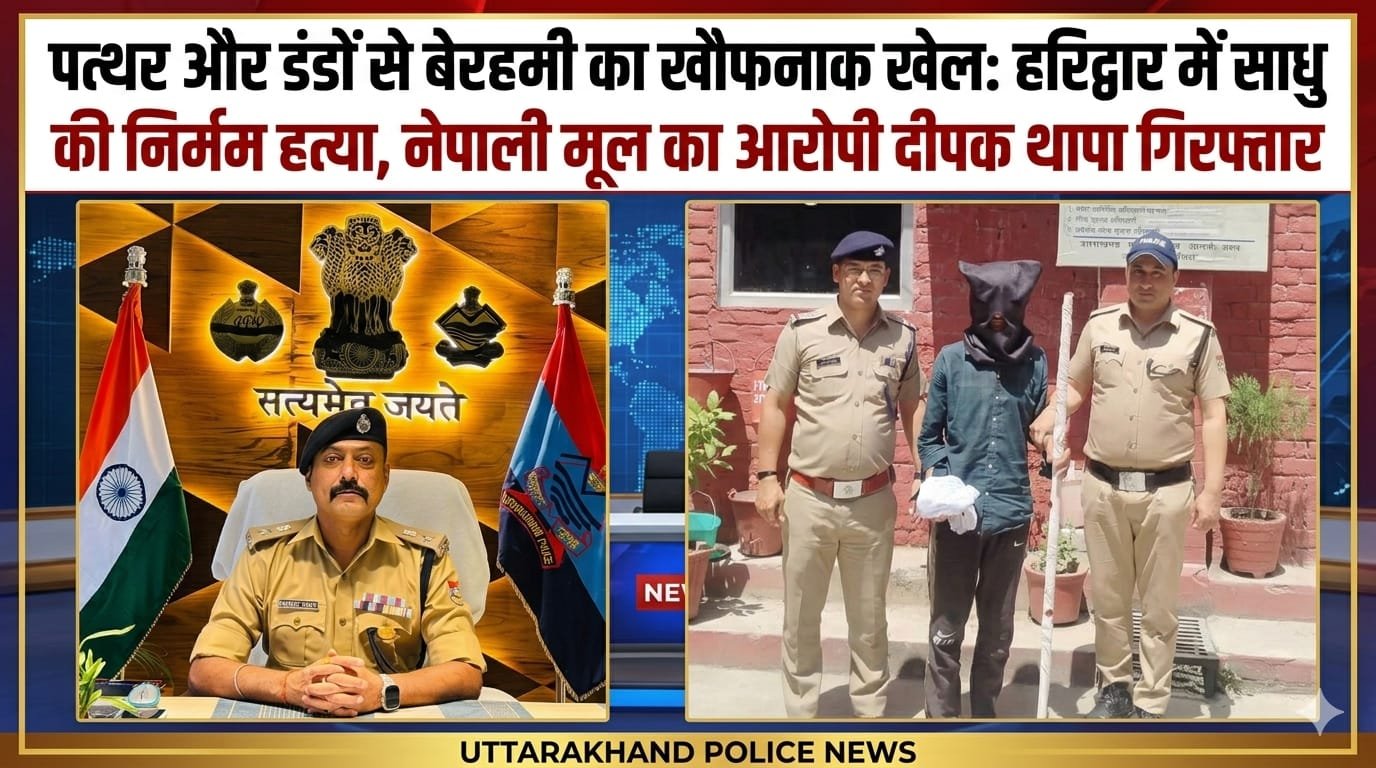“हरिद्वार में दिल दहला देने वाली वारदात: डंडों और पत्थरों से साधु की बेरहमी से हत्या, वारदात के बाद मचा हड़कंप — नेपाली मूल का आरोपी दीपक थापा पुलिस की गिरफ्त में”