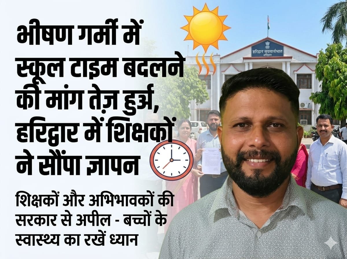 “भीषण गर्मी का असर: हरिद्वार में बदले स्कूल टाइम की उठी जोरदार मांग, शिक्षकों ने कहा—अब बच्चों की सेहत से नहीं होगा समझौता!”