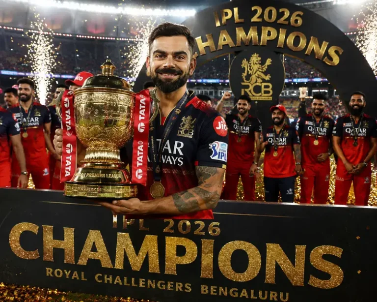 “RCB ने रचा इतिहास: गुजरात टाइटंस को हराकर लगातार दूसरी बार बनी IPL चैंपियन, विराट कोहली की नाबाद 75 रन की पारी बनी जीत की नींव”