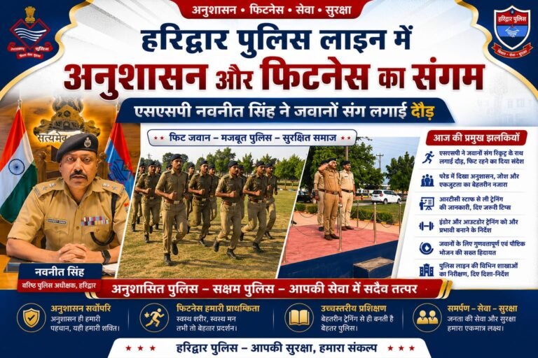 “पुलिस लाइन में दौड़े एसएसपी नवनीत सिंह, जवानों ने भी दिखाई फुर्ती; परेड ग्राउंड से फिटनेस, अनुशासन और सख्त ट्रेनिंग का दिया गया बड़ा संदेश”