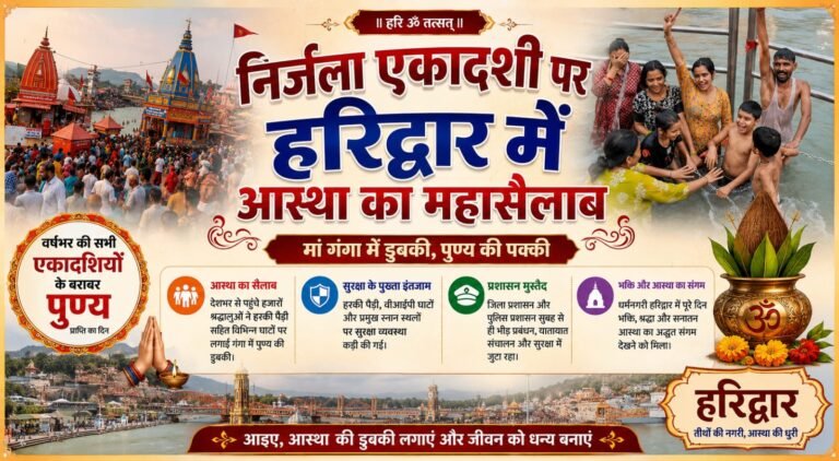 निर्जला एकादशी पर हरिद्वार में उमड़ा आस्था का सैलाब, लाखों श्रद्धालुओं ने लगाई गंगा में डुबकी