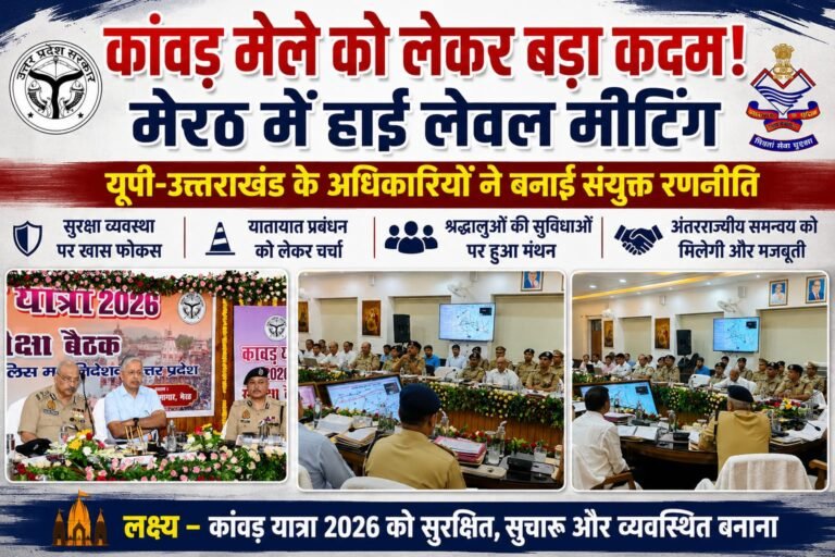 “कांवड़ मेले को लेकर बड़ा मास्टर प्लान! मेरठ में जुटे यूपी-उत्तराखंड के आला अफसर, सुरक्षा व्यवस्था पर बनी बड़ी रणनीति”