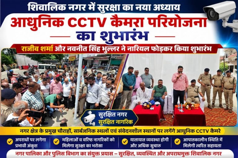 Haridwar”शिवालिक नगर में सुरक्षा का मजबूत कवच, राजीव शर्मा और नवनीत सिंह भुल्लर ने आधुनिक CCTV कैमरा परियोजना का किया शुभारंभ”