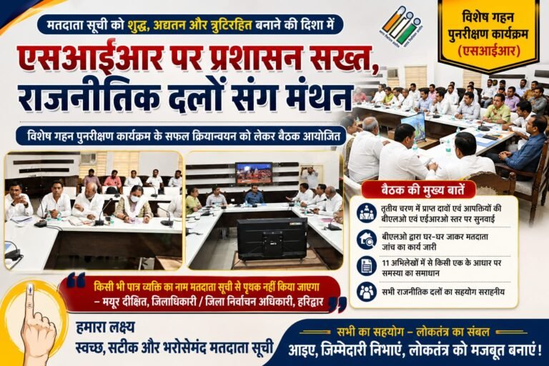 “एसआईआर पर सख्ती से जुटा प्रशासन, राजनीतिक दलों संग मंथन; डीएम मयूर दीक्षित का बड़ा आश्वासन—किसी पात्र मतदाता का नाम नहीं कटेगा”