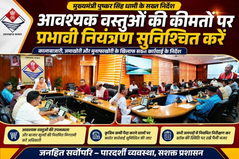Big breaking:महंगाई पर धामी सरकार का शिकंजा! कालाबाजारी-जमाखोरी करने वालों पर होगी सख्त कार्रवाई