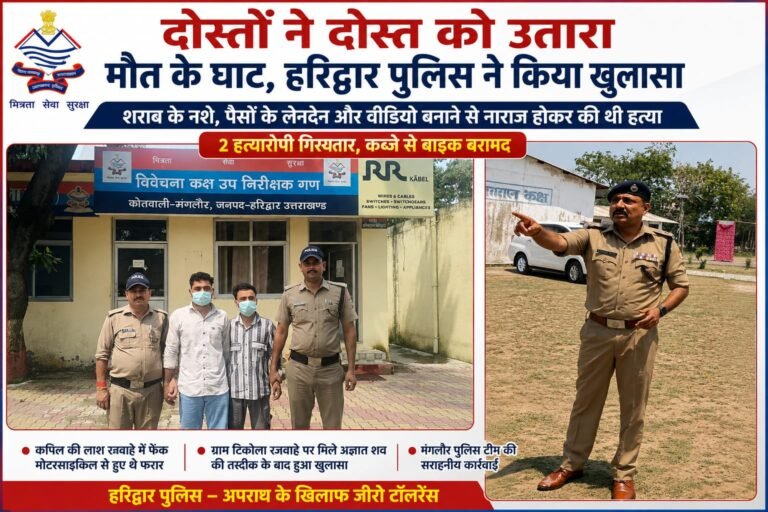BIG BREAKING:दोस्ती बनी दुश्मनी! शराब की महफिल में खूनी खेल, पैसों के लेनदेन और वीडियो बनाने पर कपिल की हत्या; मंगलौर पुलिस ने 2 आरोपियों को दबोचा”