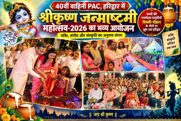 BIG BREAKING: 40वीं वाहिनी PAC में जन्माष्टमी का धमाल, बच्चों की मनमोहक प्रस्तुतियों से सजा मंच, विक्की चौहान के गीतों पर झूम उठा हरिद्वार
