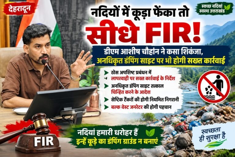 BIG BREAKING: नदियों में कूड़ा फेंका तो सीधे FIR! डीएम आशीष चौहान ने कसा शिकंजा, अनधिकृत डंपिंग साइट पर भी होगी सख्त कार्रवाई