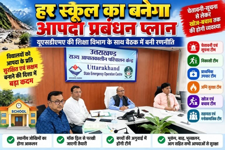 BIG BREAKING:: हर स्कूल होगा आपदा से मुकाबले को तैयार! भूकंप-बाढ़ से लेकर आग तक की बनेगी पूरी रणनीति, बच्चों की अगुवाई में तैयार होंगी 6 स्पेशल टीमें