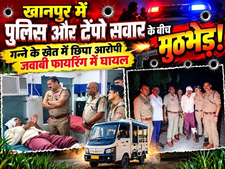 BIG BREAKING:: शाहीपुर तिराहे पर तड़ातड़ गोलियां! पुलिस को देख भागा टेंपो सवार, गन्ने के खेत में हुई मुठभेड़—जवाबी फायरिंग में आरिफ घायल