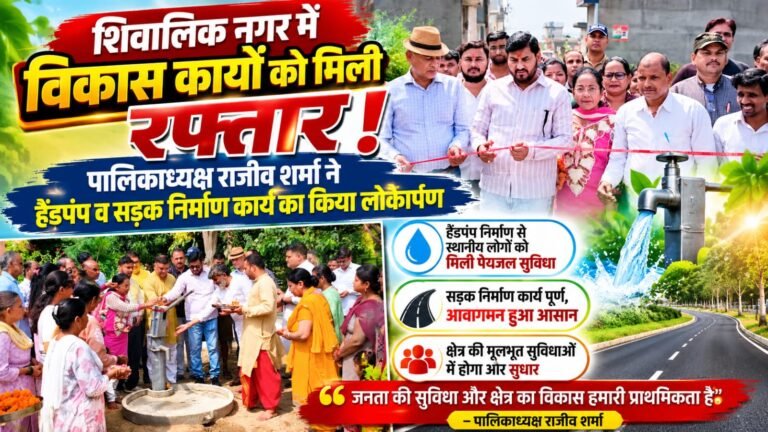 BIG BREAKING:: सड़क से पेयजल तक विकास की रफ्तार तेज! शिवालिक नगर में पालिकाध्यक्ष राजीव शर्मा ने हैंडपंप और सड़क का किया लोकार्पण, बोले—हर वार्ड तक पहुंचेगी बेहतर जनसुविधा