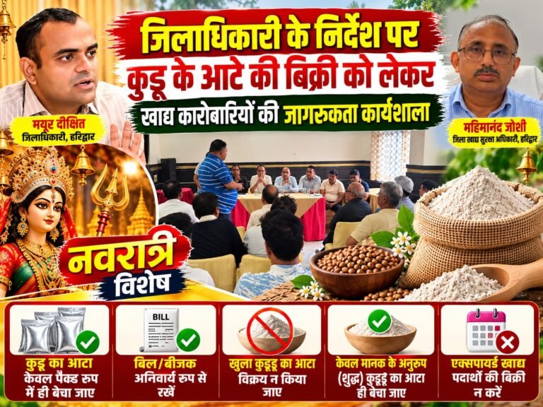 BIG BREAKING::  जिलाधिकारी के निर्देश पर कुट्टू के आटे की ‘खुली बिक्री’ पर ब्रेक, नवरात्रि से पहले खाद्य विभाग ने कहा—पैक्ड बेचो, बिल रखो, वरना होगी कार्रवाई!