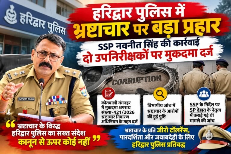 BIG BREAKING:: हरिद्वार पुलिस के दो उपनिरीक्षकों पर भ्रष्टाचार का मुकदमा दर्ज, SSP नवनीत सिंह की जांच में आरोपों की पुष्टि के बाद कार्रवाई